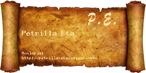 Petrilla Eta névjegykártya